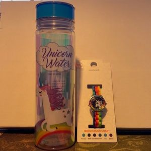 Unicorn Water Bottle and Mood Watch